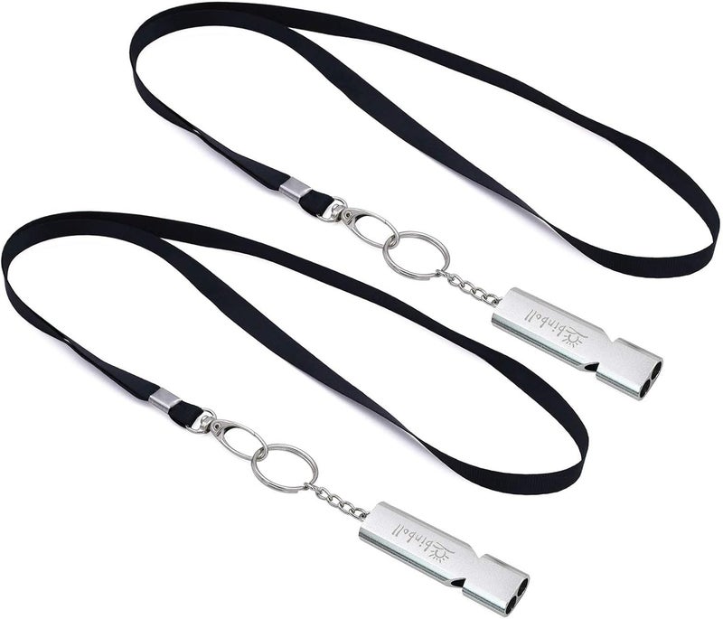 Binboll Double-Tube Whistle Aluminum Alloy Survival Whistle for Outdoor Needs Sports Referee Emergency - Image 2